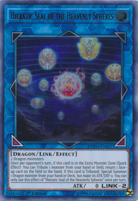 Hieratic Seal of the Heavenly Spheres [DUPO-EN027] Ultra Rare | Chromatic Games