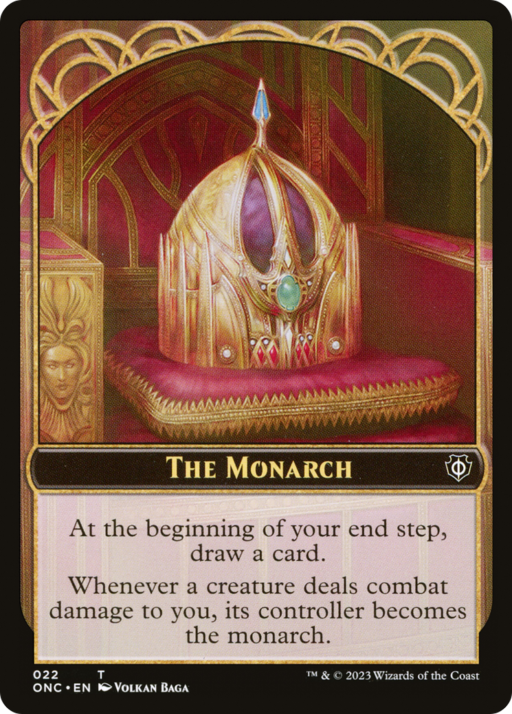 The Monarch // Golem Double-Sided Token [Phyrexia: All Will Be One Commander Tokens] | Chromatic Games