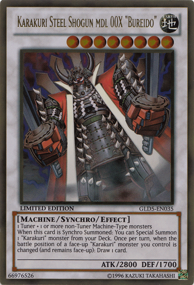 Karakuri Steel Shogun mdl 00X Bureido [GLD5-EN035] Gold Rare | Chromatic Games