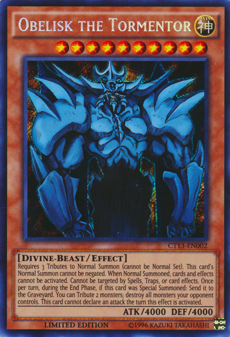 Obelisk the Tormentor [CT13-EN002] Secret Rare | Chromatic Games