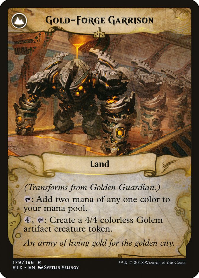 Golden Guardian // Gold-Forge Garrison [Rivals of Ixalan] | Chromatic Games