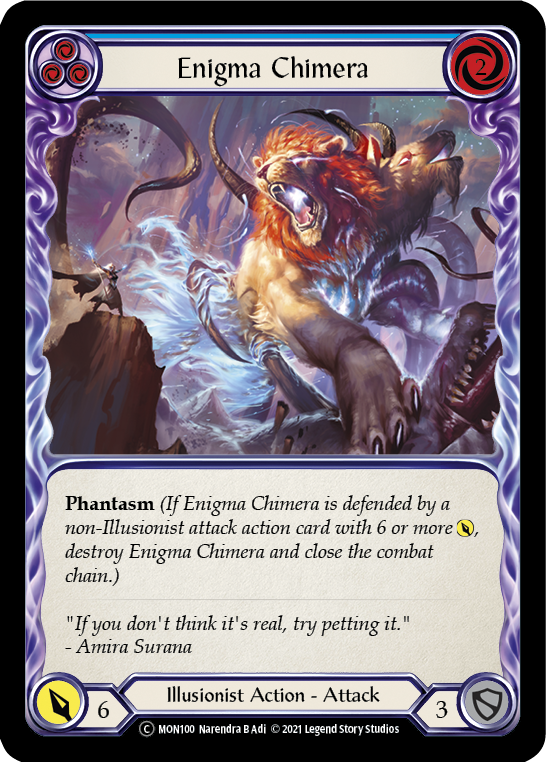 Enigma Chimera (Blue) [U-MON100-RF] (Monarch Unlimited)  Unlimited Rainbow Foil | Chromatic Games