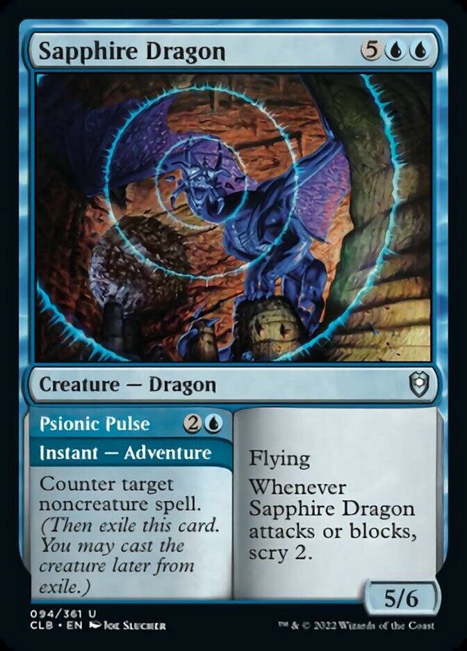 Sapphire Dragon // Psionic Pulse [Commander Legends: Battle for Baldur's Gate] | Chromatic Games