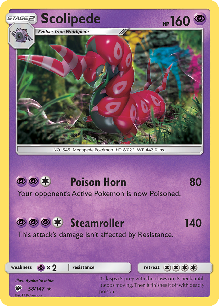 Scolipede (58/147) [Sun & Moon: Burning Shadows] | Chromatic Games