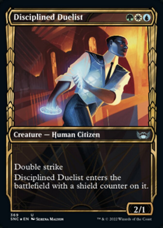 Disciplined Duelist (Showcase Golden Age Gilded Foil) [Streets of New Capenna] | Chromatic Games