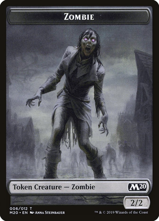 Zombie Token [Core Set 2020 Tokens] | Chromatic Games