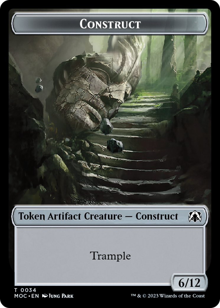 Phyrexian Golem // Construct Double-Sided Token [March of the Machine Commander Tokens] | Chromatic Games