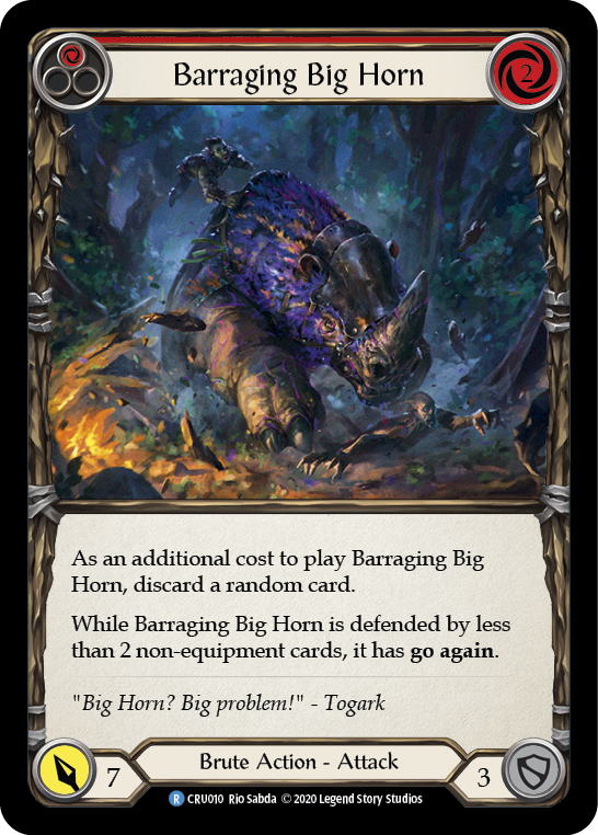 Barraging Big Horn (Red) [CRU010] (Crucible of War)  1st Edition Normal | Chromatic Games