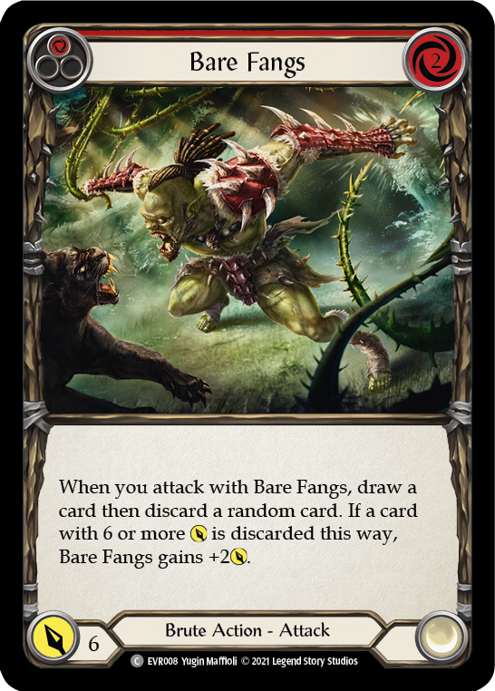 Bare Fangs (Red) [EVR008] (Everfest)  1st Edition Rainbow Foil | Chromatic Games