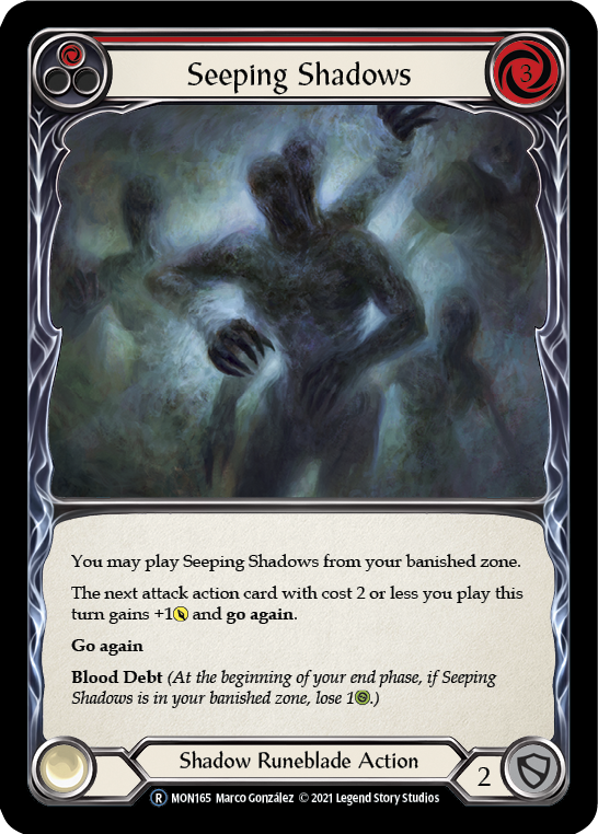 Seeping Shadows (Red) [U-MON165] (Monarch Unlimited)  Unlimited Normal | Chromatic Games
