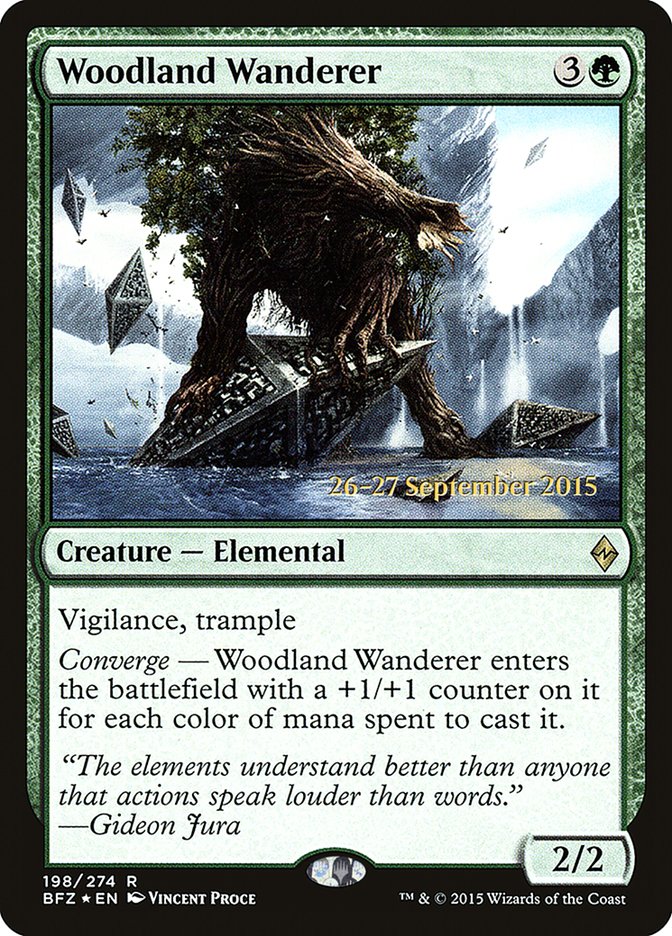 Woodland Wanderer [Battle for Zendikar Prerelease Promos] | Chromatic Games