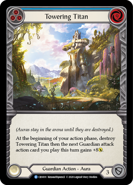 Towering Titan (Blue) [CRU031] (Crucible of War)  1st Edition Rainbow Foil | Chromatic Games