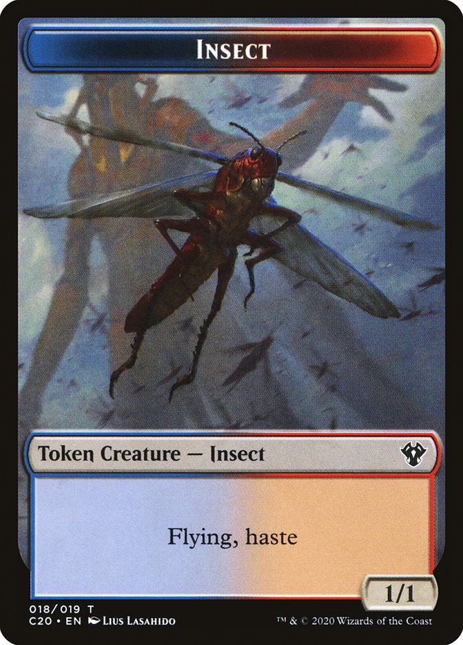 Drake // Insect (018) Double-Sided Token [Commander 2020 Tokens] | Chromatic Games