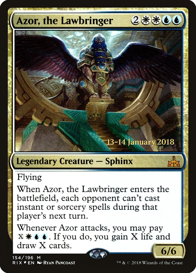 Azor, the Lawbringer [Rivals of Ixalan Prerelease Promos] | Chromatic Games