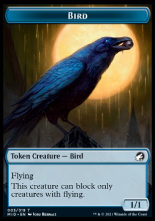 Zombie (005) // Bird Double-Sided Token [Innistrad: Midnight Hunt Tokens] | Chromatic Games