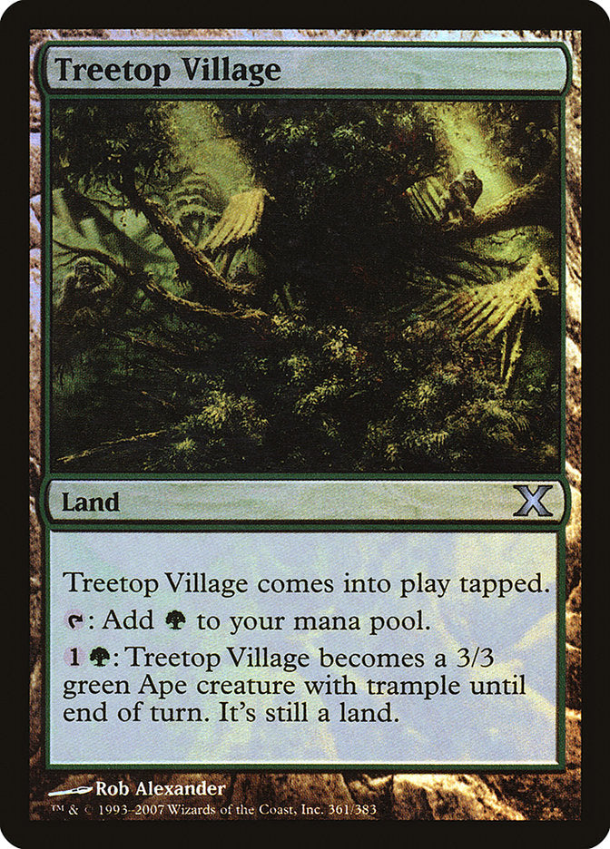 Treetop Village (Premium Foil) [Tenth Edition] | Chromatic Games