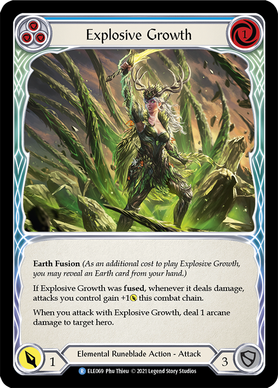 Explosive Growth (Blue) [ELE069] (Tales of Aria)  1st Edition Rainbow Foil | Chromatic Games