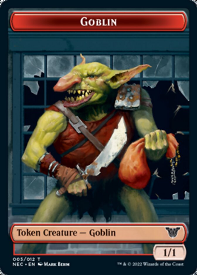 Smoke Blessing // Goblin Double-Sided Token [Kamigawa: Neon Dynasty Commander Tokens] | Chromatic Games