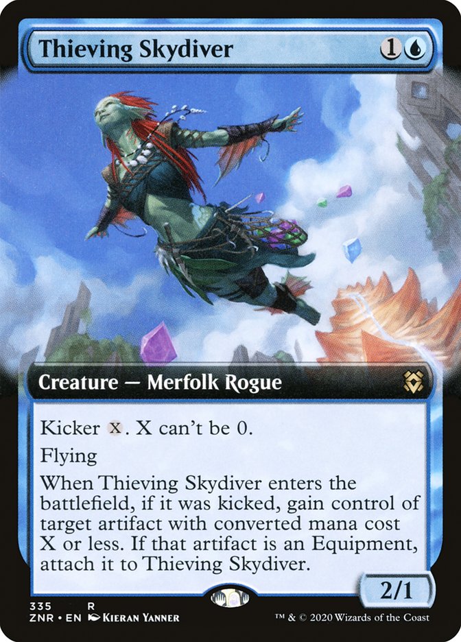 Thieving Skydiver (Extended Art) [Zendikar Rising] | Chromatic Games