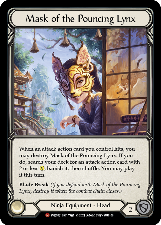 Mask of the Pouncing Lynx [EVR037] (Everfest)  1st Edition Cold Foil | Chromatic Games