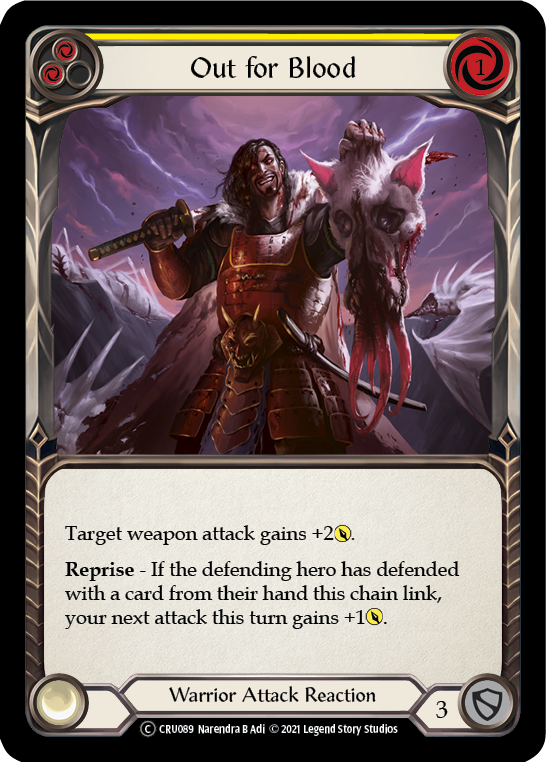 Out for Blood (Yellow) [U-CRU089] (Crucible of War Unlimited)  Unlimited Normal | Chromatic Games