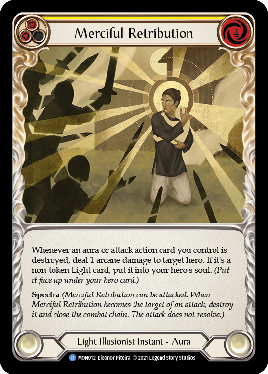 Merciful Retribution [MON012-RF] (Monarch)  1st Edition Rainbow Foil | Chromatic Games