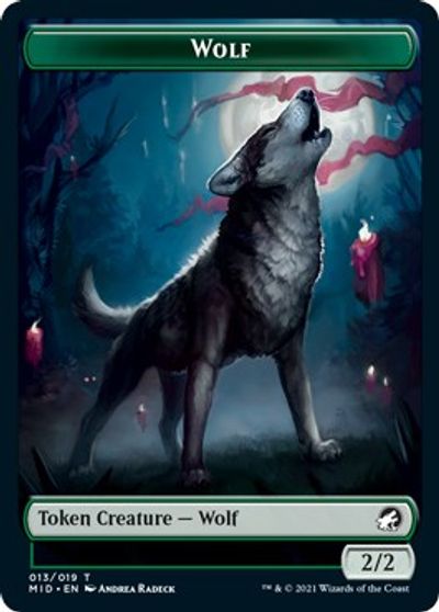 Rhino // Wolf Double-Sided Token [Innistrad: Midnight Hunt Commander Tokens] | Chromatic Games