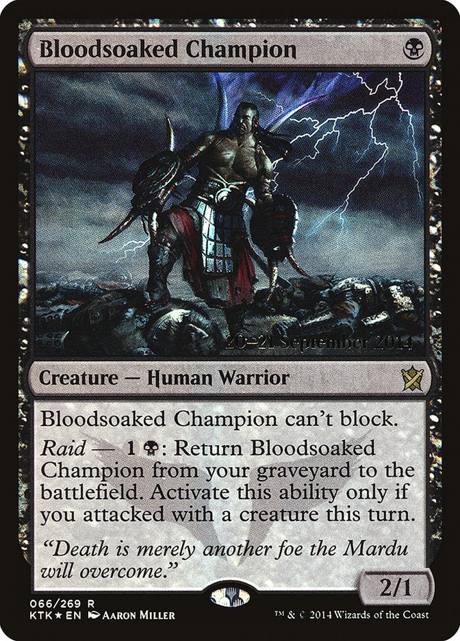 Bloodsoaked Champion [Khans of Tarkir Prerelease Promos] | Chromatic Games