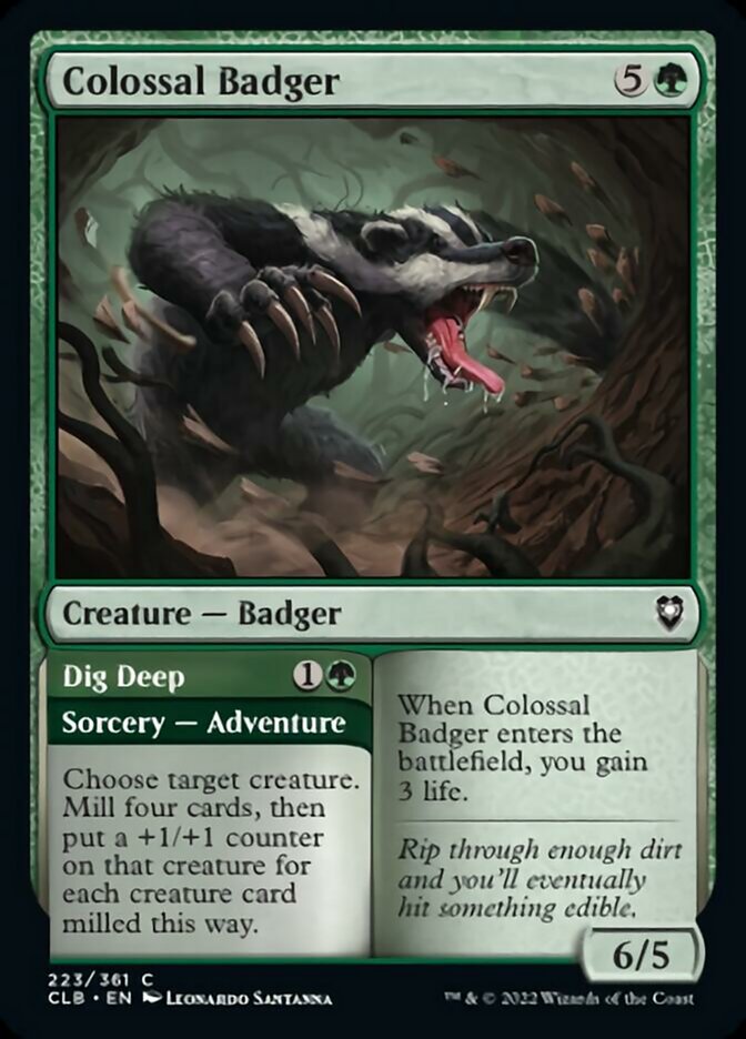 Colossal Badger // Dig Deep [Commander Legends: Battle for Baldur's Gate] | Chromatic Games