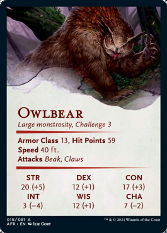 Owlbear Art Card [Dungeons & Dragons: Adventures in the Forgotten Realms Art Series] | Chromatic Games