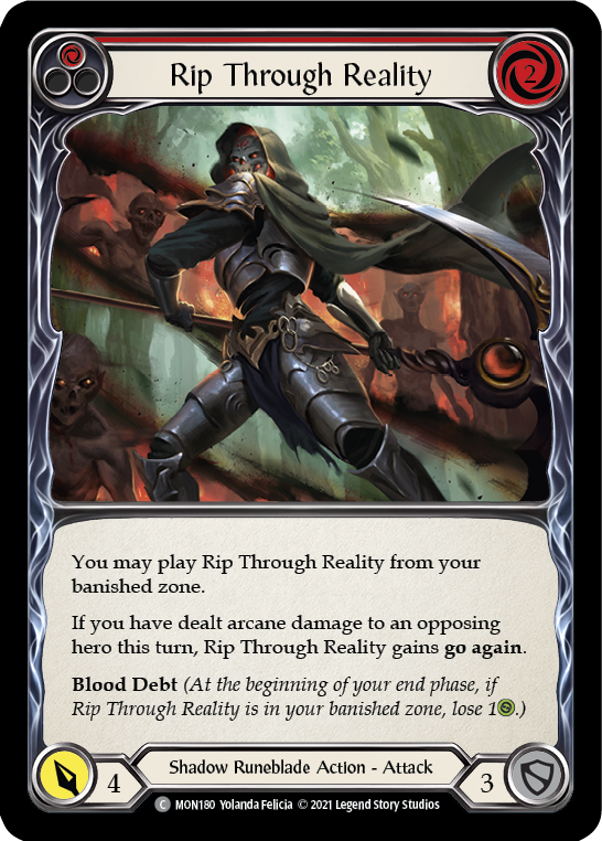 Rip Through Reality (Red) [MON180-RF] (Monarch)  1st Edition Rainbow Foil | Chromatic Games