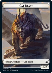 Cat Beast // Construct Double-Sided Token [Zendikar Rising Tokens] | Chromatic Games