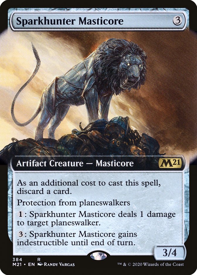 Sparkhunter Masticore (Extended Art) [Core Set 2021] | Chromatic Games