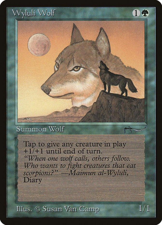 Wyluli Wolf (Light Mana Cost) [Arabian Nights] | Chromatic Games