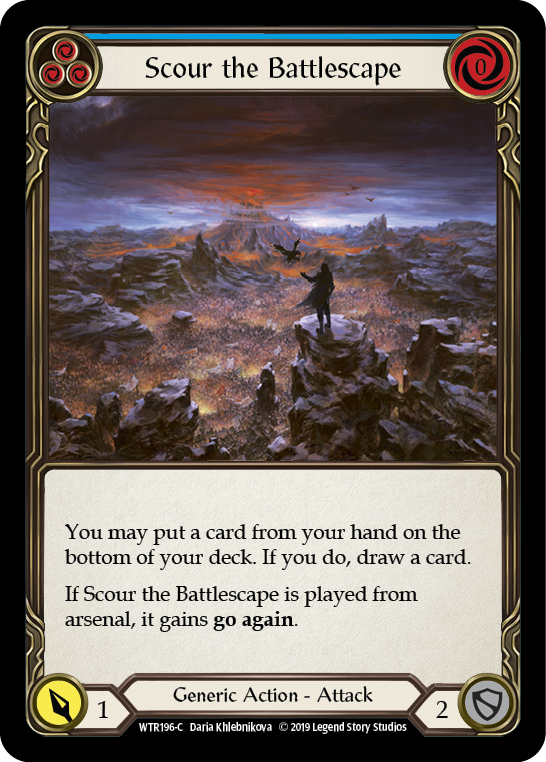 Scour the Battlescape (Blue) [WTR196-C] (Welcome to Rathe)  Alpha Print Rainbow Foil | Chromatic Games