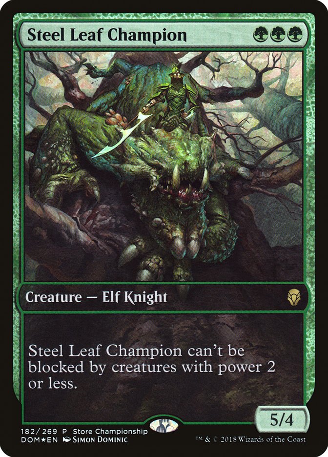 Steel Leaf Champion (Store Championship) (Full Art) [Dominaria Promos] | Chromatic Games