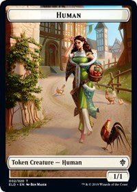 Human // Food (17) Double-Sided Token [Throne of Eldraine Tokens] | Chromatic Games