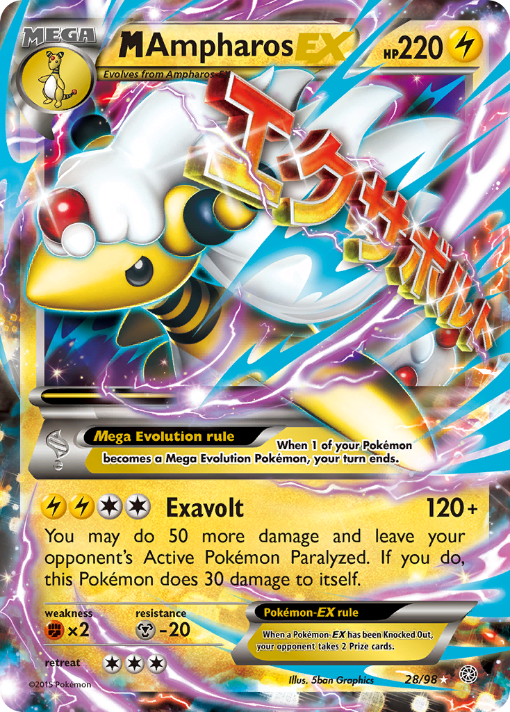 M Ampharos EX (28/98) [XY: Ancient Origins] | Chromatic Games