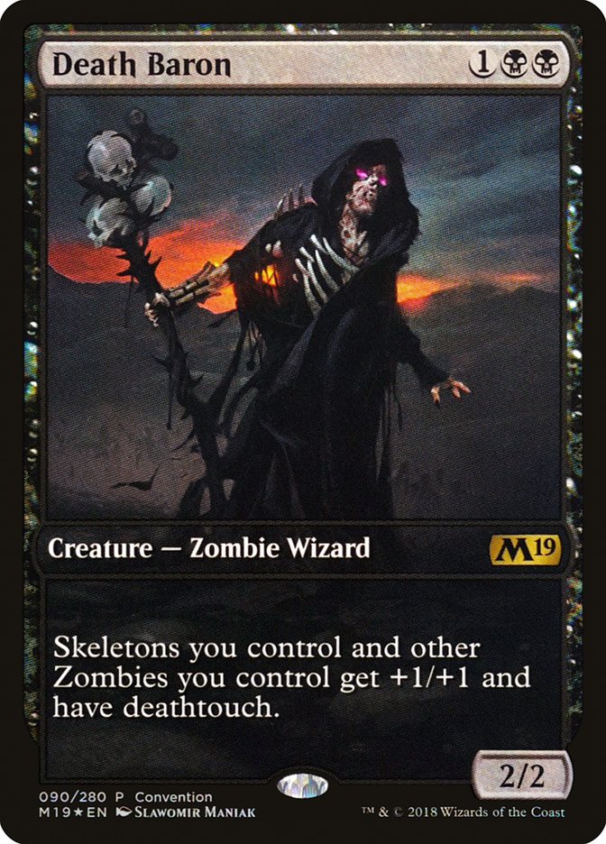 Death Baron (Convention) (Full Art) [Core Set 2019 Promos] | Chromatic Games