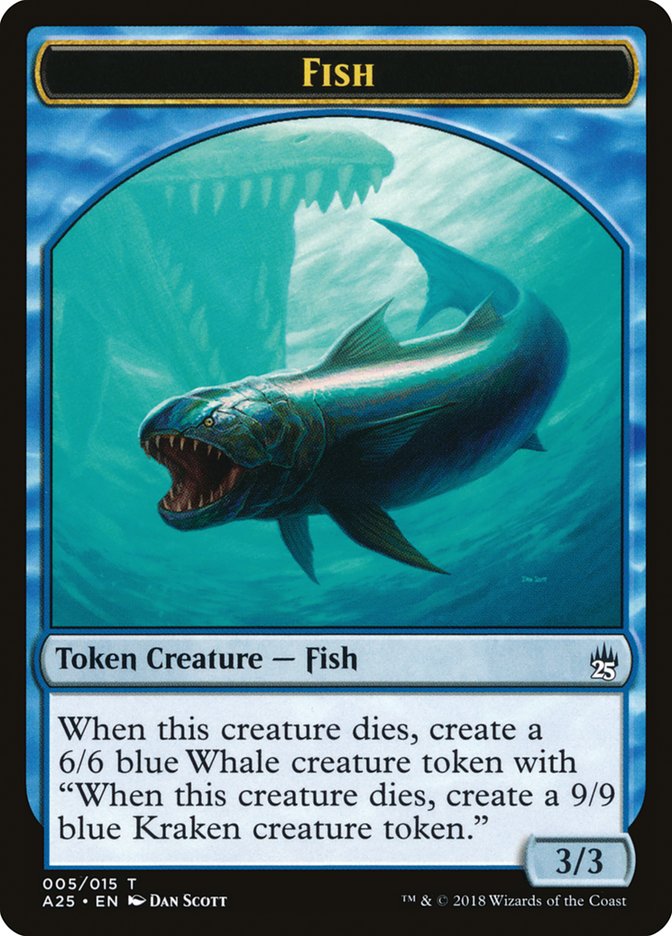 Fish // Kraken Double-Sided Token [Masters 25 Tokens] | Chromatic Games