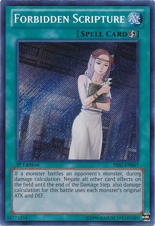 Forbidden Scripture [PRIO-EN067] Secret Rare | Chromatic Games