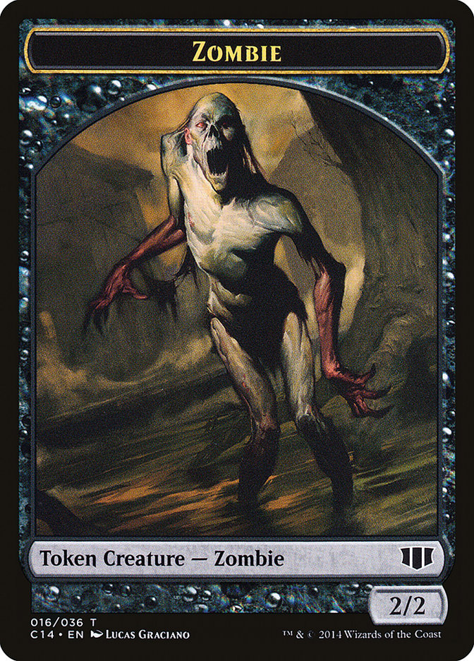 Horror // Zombie (016/036) Double-Sided Token [Commander 2014 Tokens] | Chromatic Games