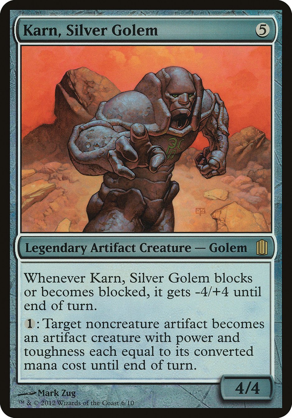 Karn, Silver Golem (Oversized) [Commander's Arsenal Oversized] | Chromatic Games