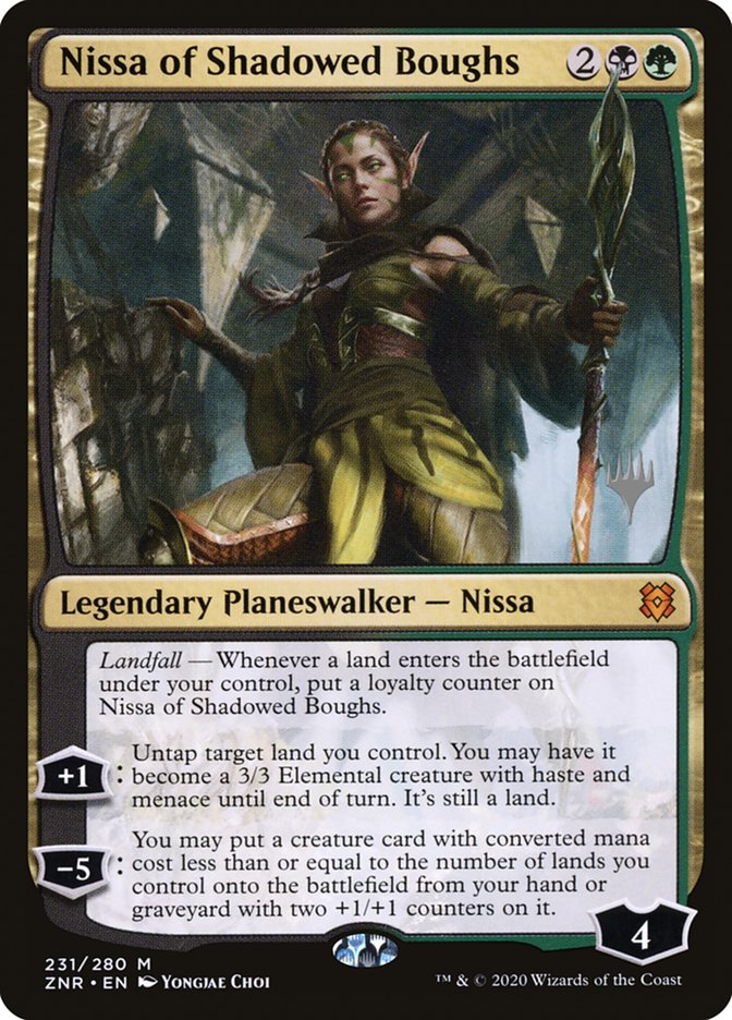 Nissa of Shadowed Boughs (Promo Pack) [Zendikar Rising Promos] | Chromatic Games