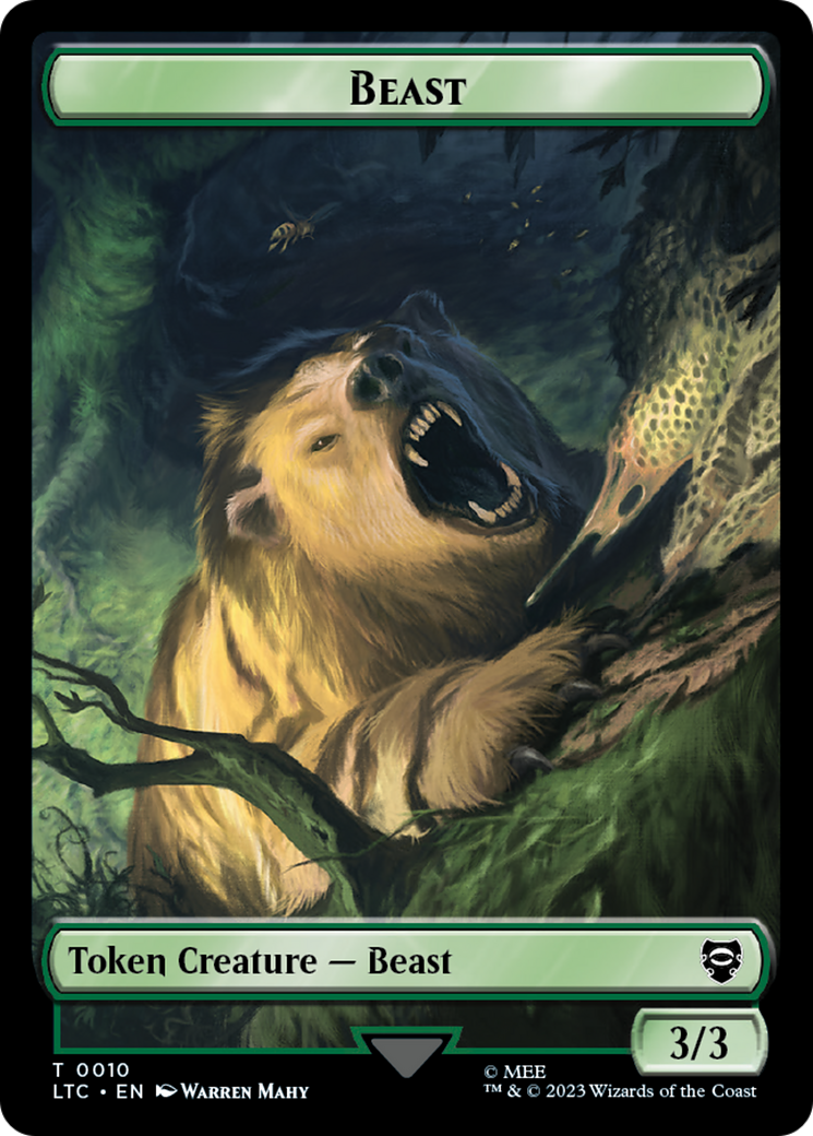 Beast // Treefolk Double Sided Token [The Lord of the Rings: Tales of Middle-Earth Commander Tokens] | Chromatic Games