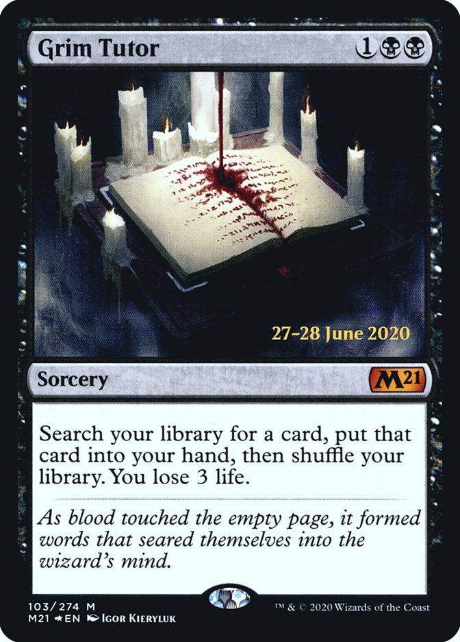 Grim Tutor [Core Set 2021 Prerelease Promos] | Chromatic Games