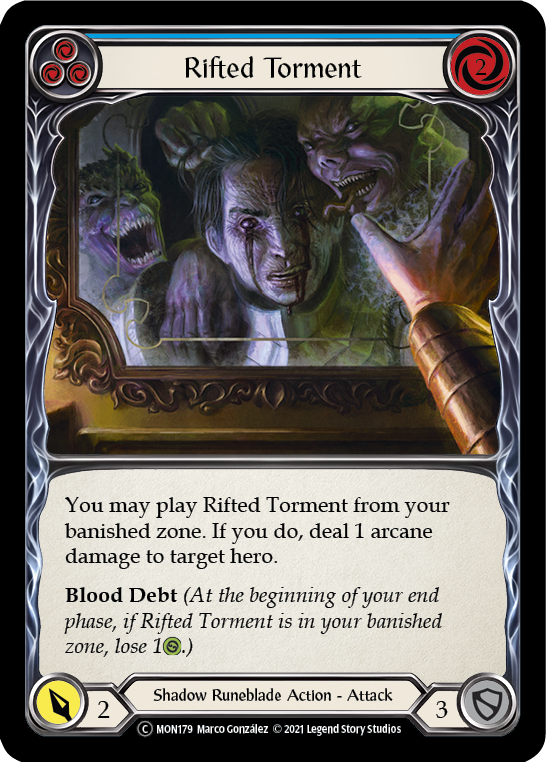 Rifted Torment (Blue) [U-MON179-RF] (Monarch Unlimited)  Unlimited Rainbow Foil | Chromatic Games