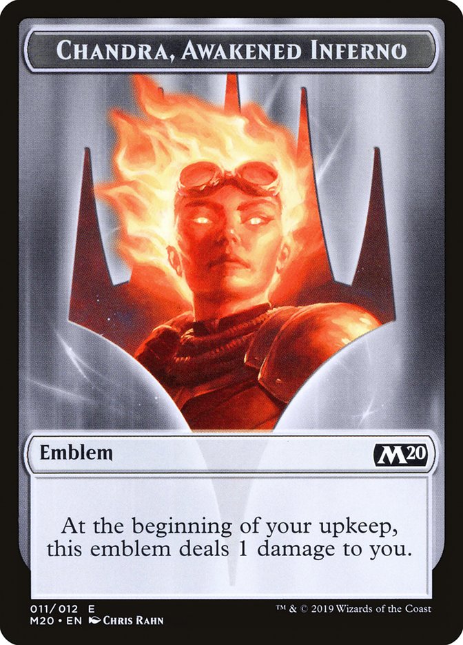 Chandra, Awakened Inferno Emblem [Core Set 2020 Tokens] | Chromatic Games