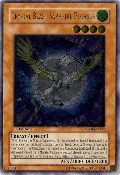 Crystal Beast Sapphire Pegasus (UTR) [FOTB-EN007] Ultimate Rare | Chromatic Games