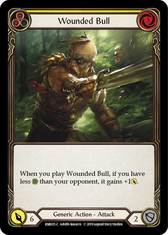 Wounded Bull (Yellow) [RNR021-C] (Rhinar Hero Deck)  1st Edition Normal | Chromatic Games